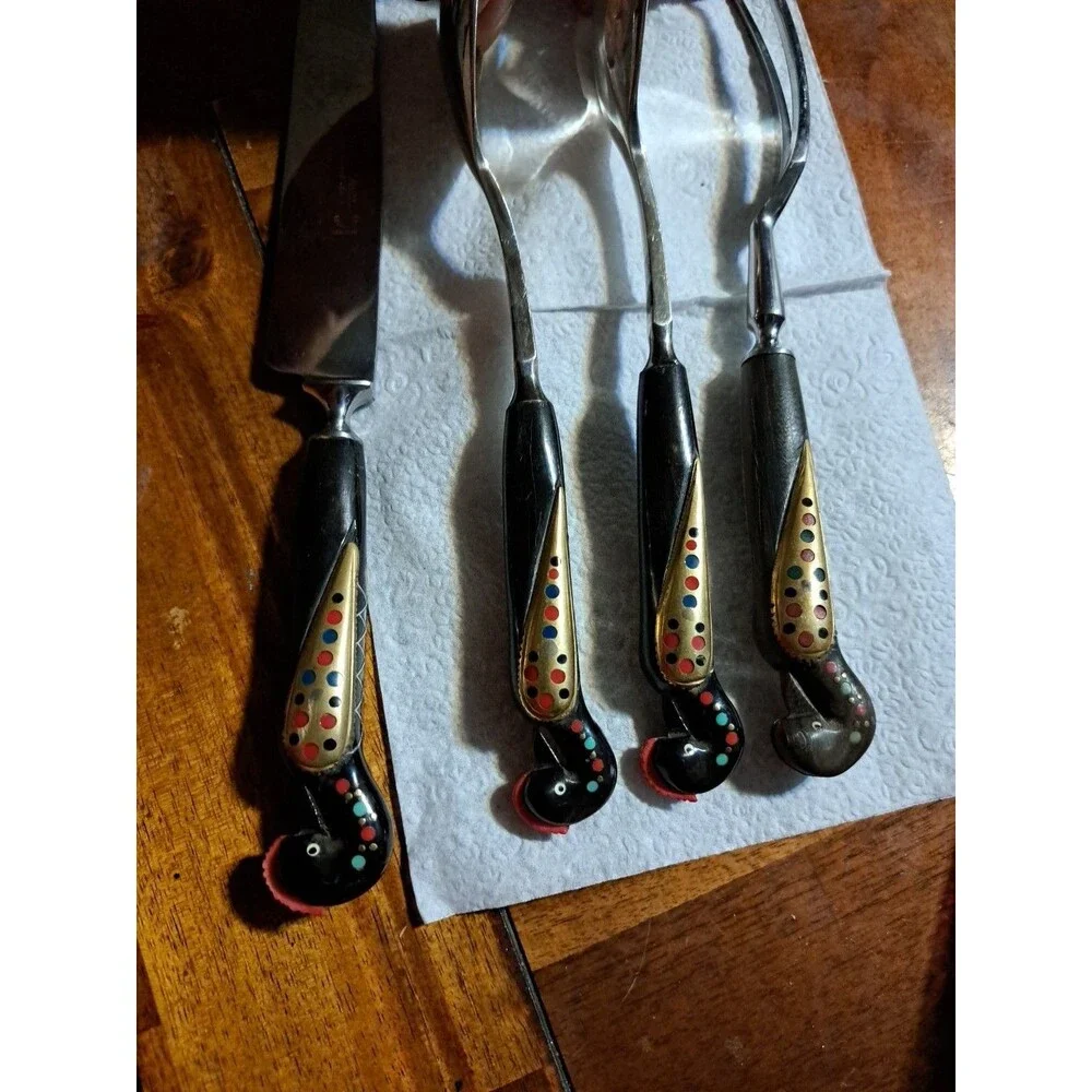 Vintage  Haddad Jezzin Serving Cutlery Set Of 4